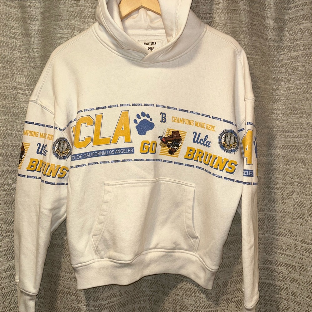 Hollister White UCLA Bruins Hoodie